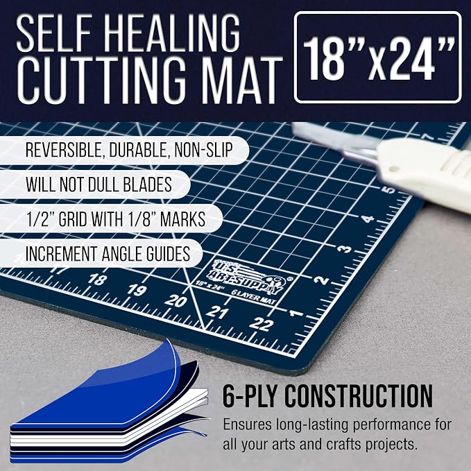 U.S. Art Supply 18" x 24" Self-Healing Cutting Mat 5-Ply - Image 2