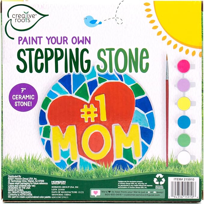 Creative Roots Paint Your Own #1 MOM Stepping Stone, Craft Kits - Image 9
