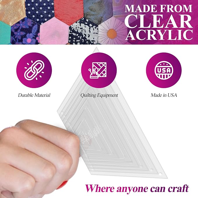 Hexagon Quilting Template Set - Image 4