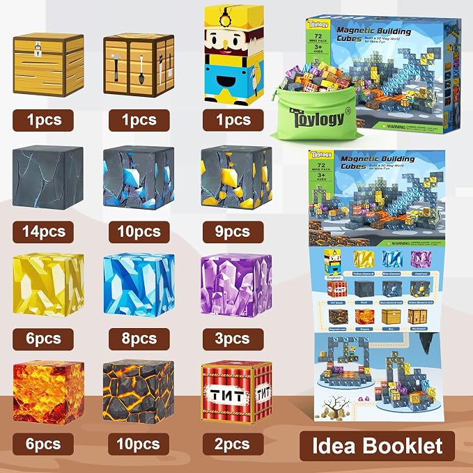 Magnetic Blocks-Build Mine Magnet World Sword Edition Mine Sword Caverns Magnet - Image 7