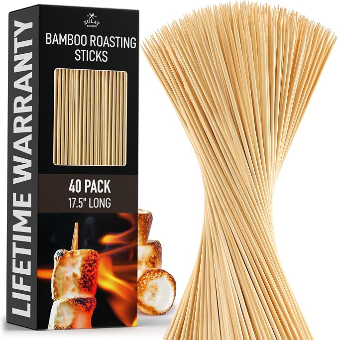 Zulay Kitchen Authentic Bamboo Marshmallow Smores Sticks by ZulayKitchen