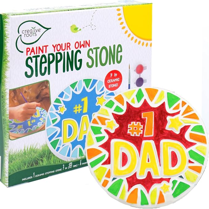 Creative Roots Paint Your Own #1 Dad Stepping Stone, Paintable Ceramic 7 in. by CreativeRoots