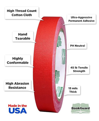 BookGuard 0.75 inch Premium Bookbinding Repair Cloth Tape, 15 Yard Roll - Image 2