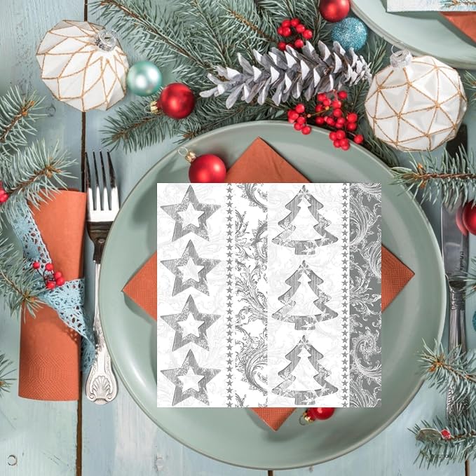 20-ct 13x13 Christmas Paper Decoupage Napkins, 3-Ply Servilletas Tissue Napkin - Image 2