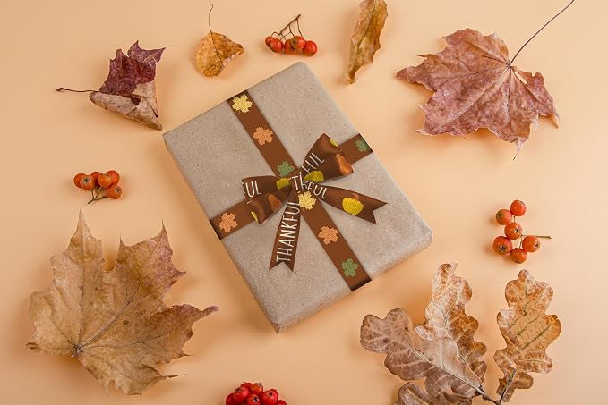 6 Rolls 30 Yards Thanksgiving Fall Ribbons Autumn Harvest Ribbons - Image 6