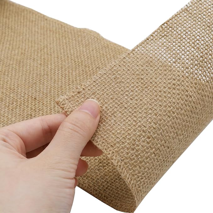 LaRibbons 6 Inch Burlap Wide Fabric Craft Ribbon，10 Yard, Natural Brown Ribbon - Image 2