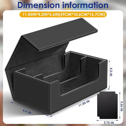 1200+ Card Deck Case for Trading Cards, Leather Commander Card Storage Box - Image 2