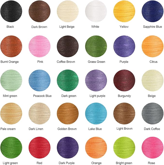 uxcell Round Leather Sewing Waxed Thread, 55m / 60 Yards Wax Polyester String - Image 4