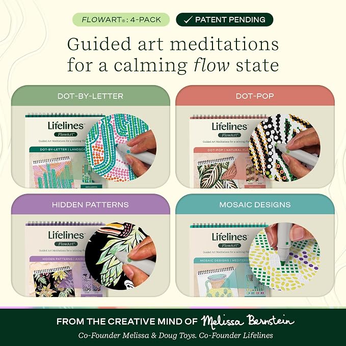 Lifelines FlowArt Activity Pad, Dot Art and More Coloring Books - Image 2