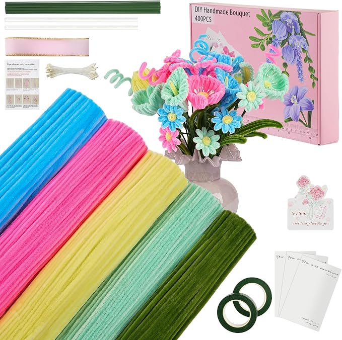 5 Mixed Macaron Colors Chenille Stems Bulk, Gardening Tape, Greeting Card by upcheirna