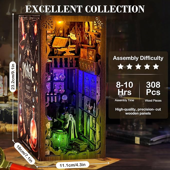 Book Nook Kits for Adults, Miniature House Dollhouse Kit for Teens, DIY Crafts - Image 4