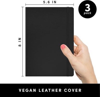 PAPERAGE Lined Journal Notebook, 3 Pack, 160 Pages, Medium 5.6 in x 8 in - Image 2