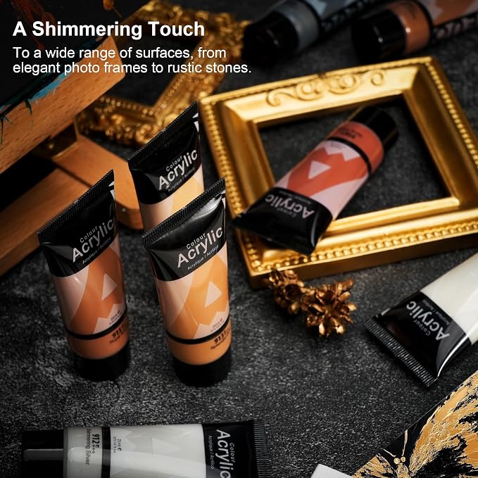 AUREUO Antique Bronze Acrylic Paint, 4 Fl Oz / 120ml Single Tube, Rich Pigment - Image 5