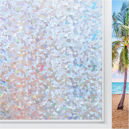 rabbitgoo Rainbow Window Privacy Film Decorative Stained Glass Diamond Pattern by rabbitgoo