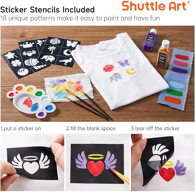 Shuttle Art Fabric Paint 24 Colors Permanent Soft Fabric Paint in Bottles - Image 5