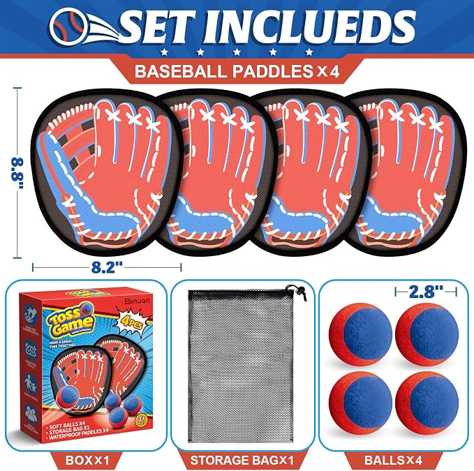4 Packs Catch Ball Game Set, Baseball Training Glove, Outdoor Toys, Summer - Image 2