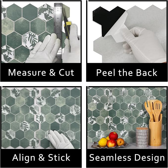 The Tiles Plaza 10-Sheet Peel and Stick Backsplash, Stick On Tiles - Image 4