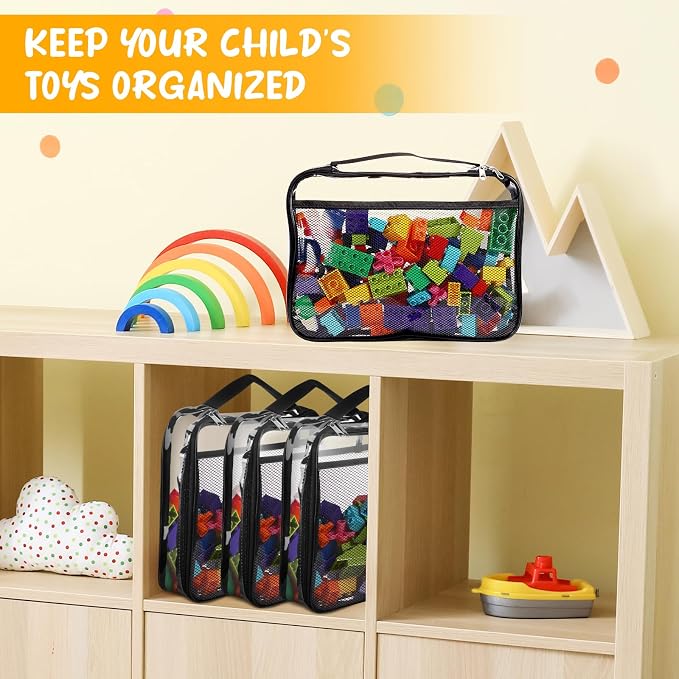8 Packs Toy Storage Bags with Zipper, Reusable Toy Storage Organizer with - Image 5