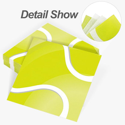 Aodaer 48 Pieces Tennis Paper Napkins Disposable Tennis Party Napkins Tennis - Image 4