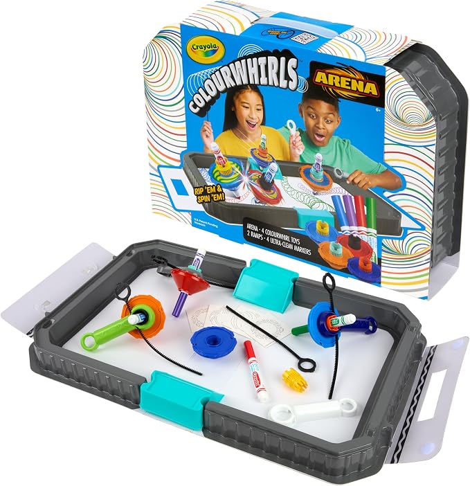 Crayola Colourwhirls Battle Arena Art Game, DIY Gyro Spin Art Toy, 4 Battling by Crayola