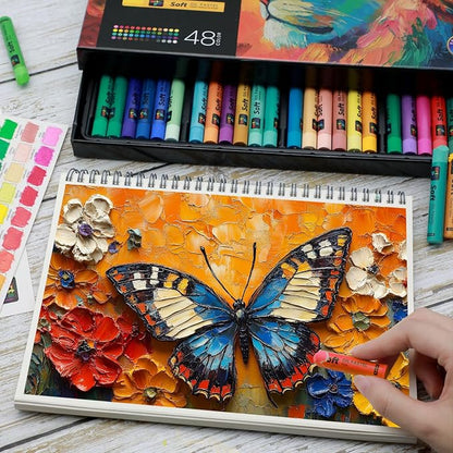 Soft Oil Pastels Set of 48 Vibrant Colors, Smooth and Soft Oil Pastel Crayons - Image 3