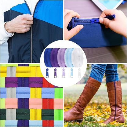 DOITEM 15.3 Yards/ 14 m 5 Pieces Assorted Colors #3 Nylon Coil Zippers - Image 6