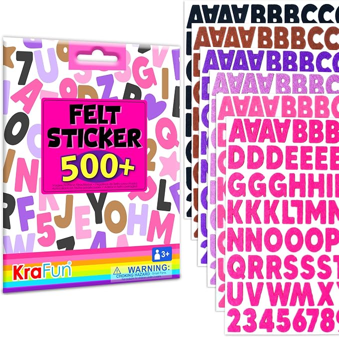 KRAFUN Black and Pink Felt Sticker Kit by FunCreativeArtsCraftKits