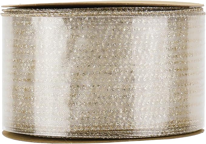 MEEDEE Champagne Gold Wired Ribbon - Image 9