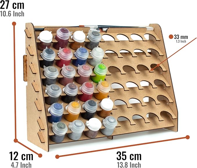 Paint Rack for model paints. Hobby craft Citadel compatible wall paint rack - Image 2