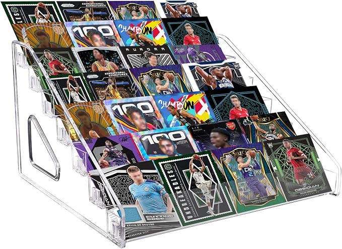 Trading Card Display Stand, 7-Tier Greeting Card Display Stand, 12 in Acrylic by Unknown
