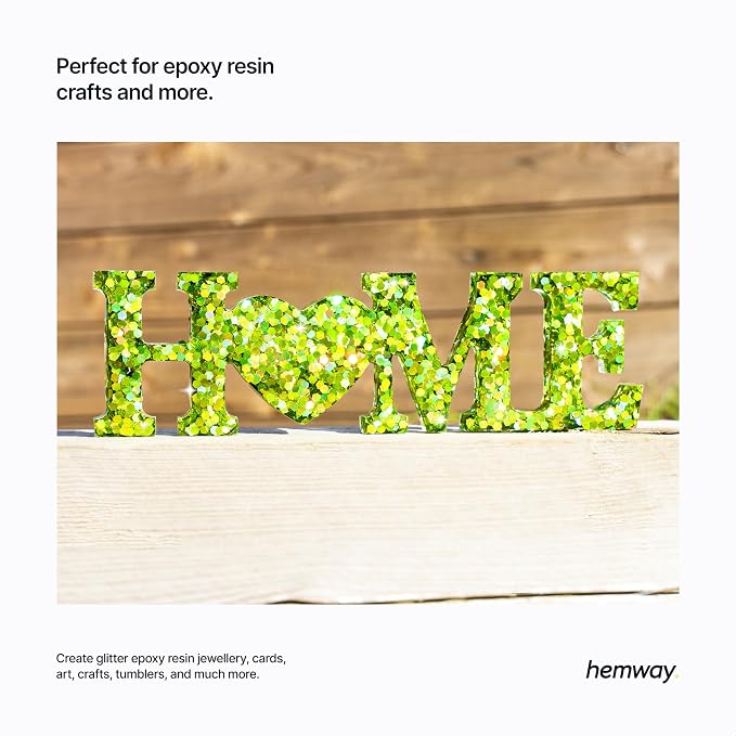 Hemway Glitter for Resin 100g Lime Green Holographic Metallic Crystals for - Image 4