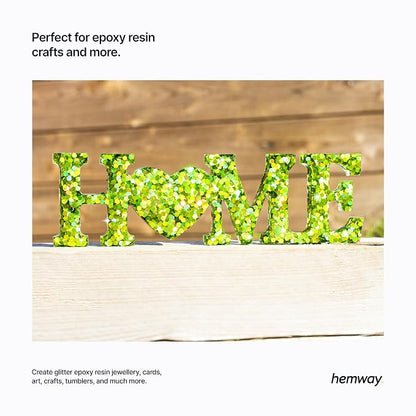Hemway Glitter for Resin 100g Lime Green Holographic Metallic Crystals for - Image 4