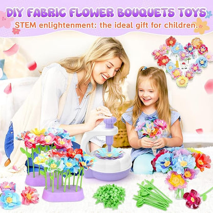 GirlsHome 300+PCS Fabric Flower Bouquets Toys, DIY Flower Crafts Kits - Image 2
