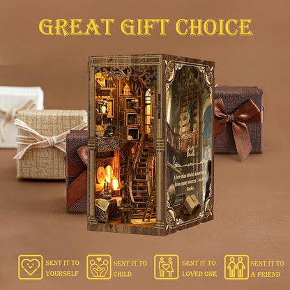 Book Nook Kits for Adult, DIY Miniature House Kit 3D Wooden Puzzles Miniature - Image 7