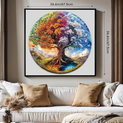 masseruon Round Puzzles for Adults 1000 Pieces-Tree of Life Puzzle-26.6x26.6in - Image 4