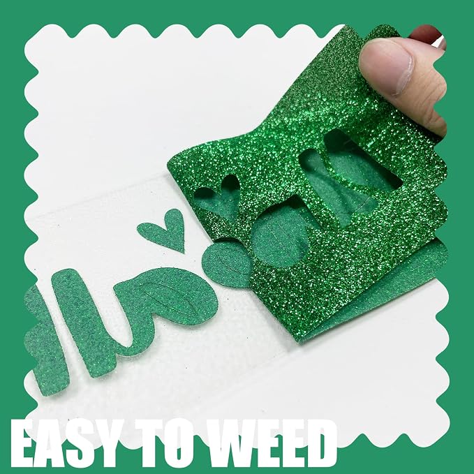 Christmas Green Glitter HTV Heat Transfer Vinyl, - Image 4