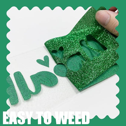 Christmas Green Glitter HTV Heat Transfer Vinyl, - Image 4