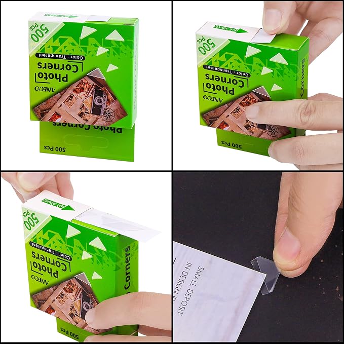 Aneco 2 Pack Transparent Photo Corners Clear Picture Mounting Corner Stickers - Image 2