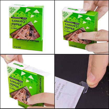 Aneco 3 Pack Transparent Photo Corners Clear Picture Mounting Corner Stickers - Image 2