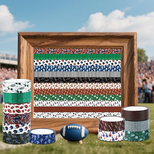 12 Rolls Football Washi Tape Sports Rugby Masking Tape Sport Decorative Tape - Image 6