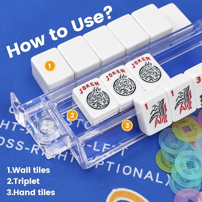 4PCS Mahjong Racks with Pushers - Image 3