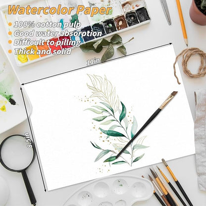 150 Sheets Cotton Watercolor Paper Bulk -230GSM Art Paper-8.5 x 11 inch - Image 2