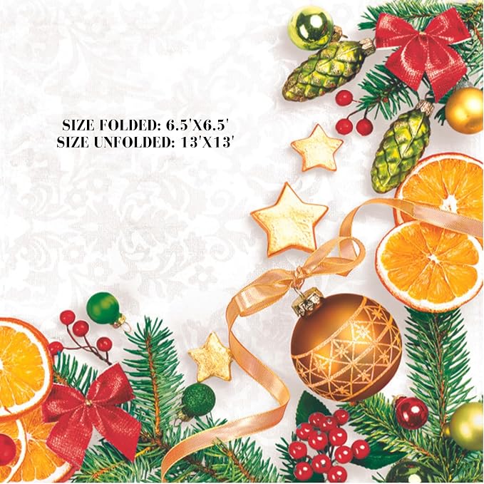 20-ct 13x13 Christmas Paper Decoupage Napkins, 3-Ply Servilletas Tissue Napkin - Image 2