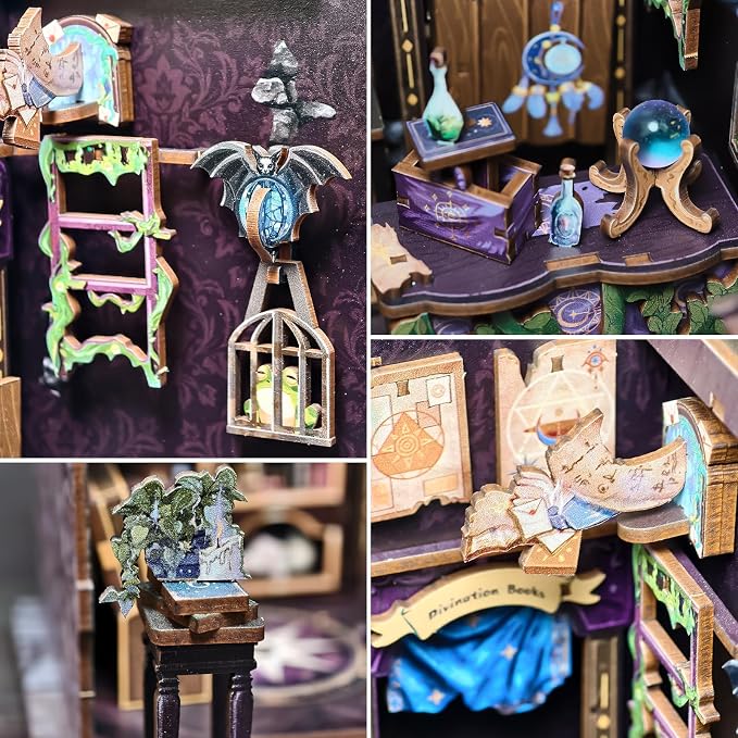 Fsolis Book Nook Kit, DIY Scene Miniature House Kit - Image 6