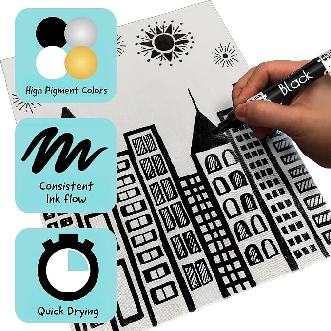 4 Dual Tip Black Paint Pens - Image 4