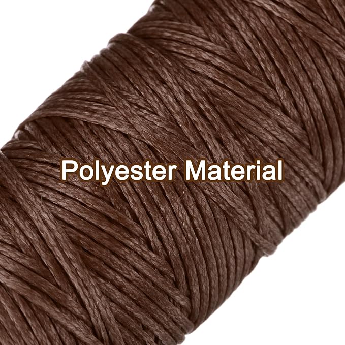 uxcell Leather Sewing Waxed Thread, 55 Yards / 50m 0.8mm 150D Flat Polyester - Image 3