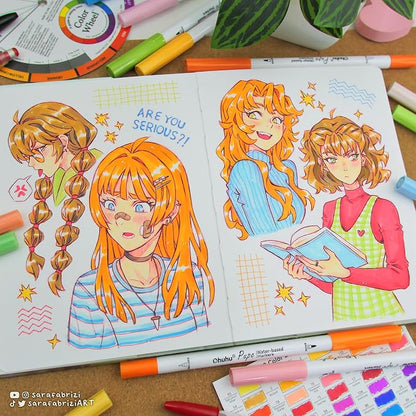 Ohuhu Markers Paper-friendly No Peeling Water-based 60 Colors Dual Brush - Image 6