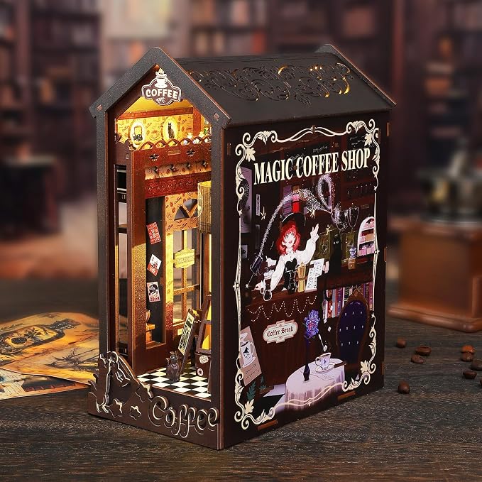 DIY Book Nook Kit, Miniature Dollhouse Bookshelf Insert - Image 7
