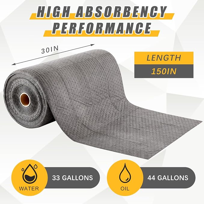30" W x 150' l Oil Absorbent Mat Roll Oil Pads Absorbs up to 40.2 Gallons - Image 2