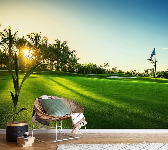 AFZEVEB-Green Golf Course Landscape Wallpaper Wall murals by all